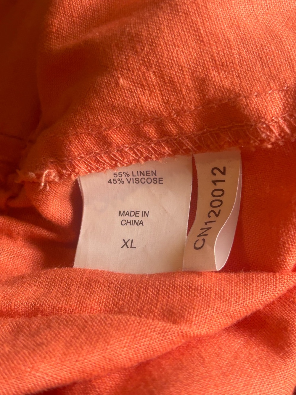New York & Company Cargo Jogger Pants Linen Blend Women's Size XL Orange - Picture 7 of 7